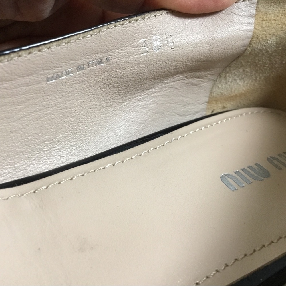 Miu Miu Black Patent Leather Jeweled Swarovski Crystals Ballet Flats - Picture 7 of 10